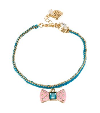 Betsey Johnson® Blue & Goldtone Bow Friendship Bracelet