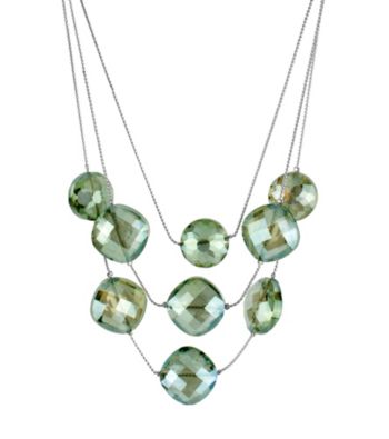 Kenneth Cole® Green Faceted Bead Illusion Necklace
