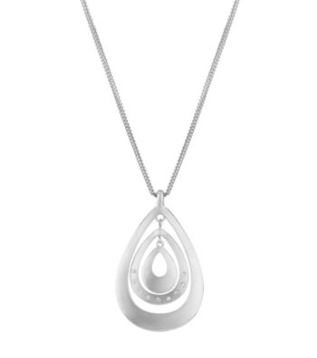 Kenneth Cole® Silvertone Teardrop Orbital Pendant Necklace