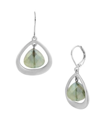 Kenneth Cole® Green Faceted Bead Orbital Drop Earrings