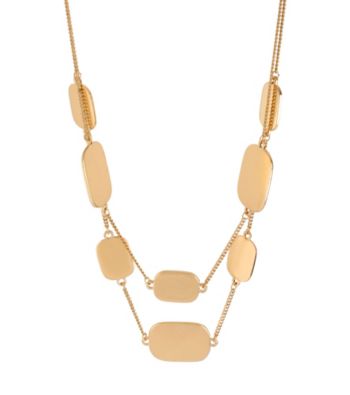 Kenneth Cole® Goldtone Rectangle Disc Two Row Necklace