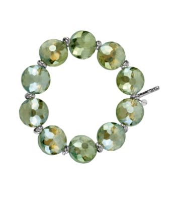 Kenneth Cole® Green Faceted Bead Stretch Bracelet