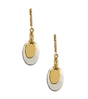 Napier® Two Tone Leverback Drop Earrings