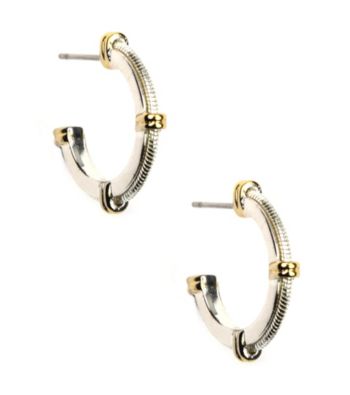 Napier® Two Tone Small Click It Hoop Earrings