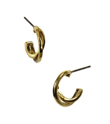 Napier® Goldtone Crossover Hoop Earrings
