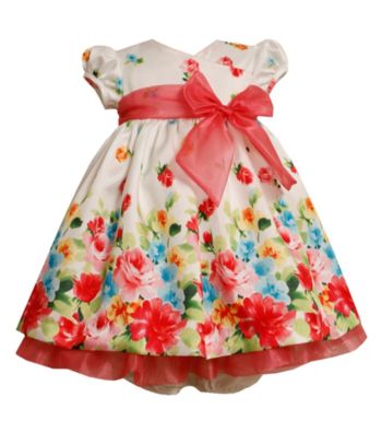 Bonnie Jean® Baby Girls' Coral/White Floral Dress