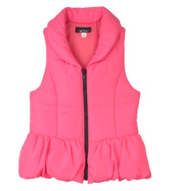 Amy Byer Girls' 7-16 Pink Peplum Puffer Vest