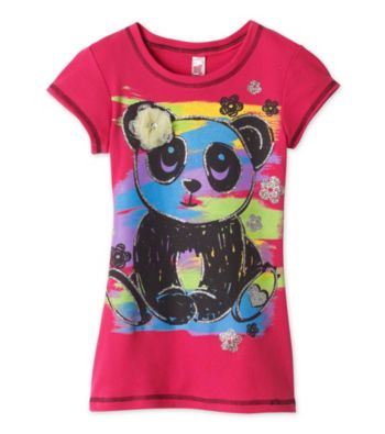 Beautees Girls' 7-16 Pink Fruit Punch Panda Screen Tee