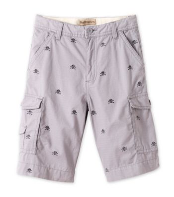 Ruff Hewn Boys' 8-20 Grey Skull Print Cargo Shorts