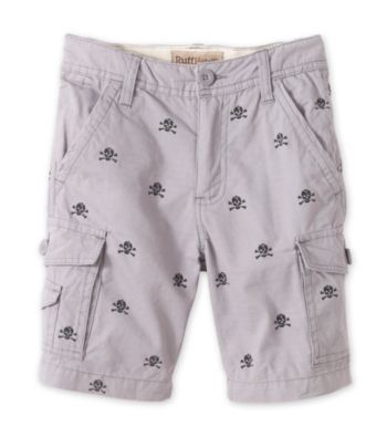 Ruff Hewn Boys' 2T-7 Grey Skull Print Cargo Shorts