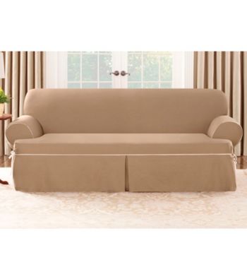 Sure Fit® CVC Duck 1-pc. T-Cushion Loveseat and Sofa Slipcover
