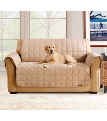 Sure Fit® Soft Suede Waterproof Loveseat and Sofa Throw Cover