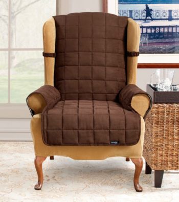 Sure Fit® Soft Suede Waterproof Wing Chair Cover