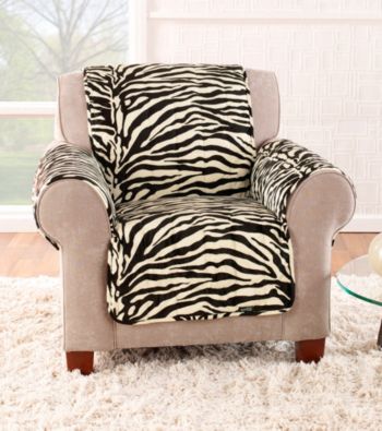 Sure Fit® Velvet Zebra Quilted Quik Chair Pet Cover