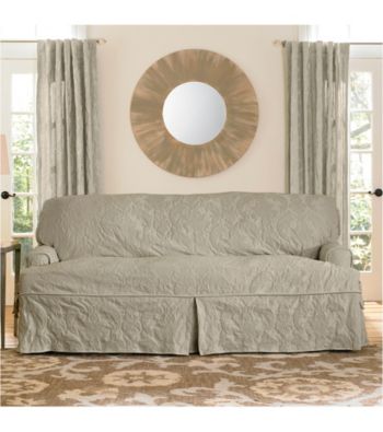 Sure Fit® Matelasse Damask 1-pc. T-Cushion Loveseat and Sofa Slipcover