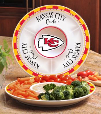 Memory Company Gameday NFL Kansas City Chiefs Ceramic Chip and Dip Tray