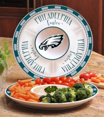 Memory Company Gameday NFL Philadelphia Eagles Ceramic Chip and Dip Tray