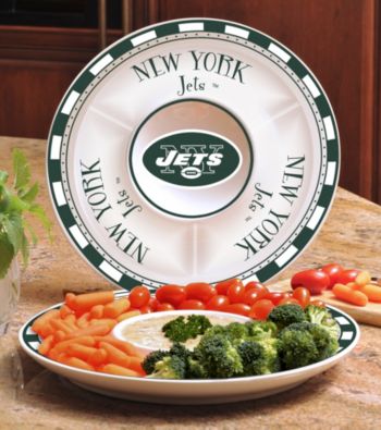 Memory Company Gameday NFL New York Jets Ceramic Chip and Dip Tray