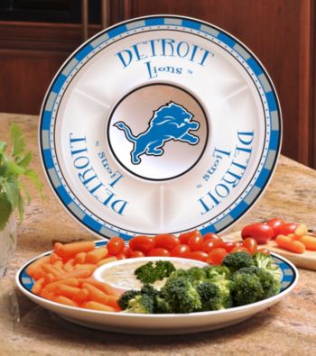 Memory Company Gameday NFL Detroit Lions Ceramic Chip and Dip Tray