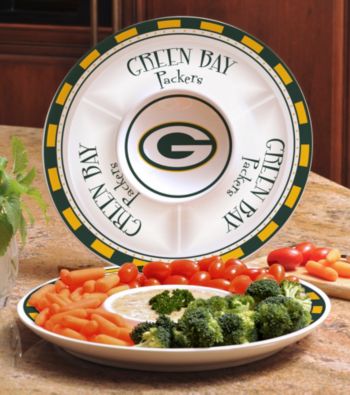 Memory Company Gameday NFL Green Bay Packers Ceramic Chip and Dip Tray