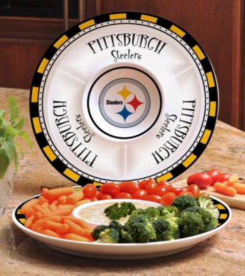 Memory Company Gameday NFL Pittsburgh Steelers Ceramic Chip and Dip Tray