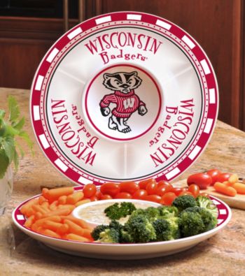 Memory Company Gameday NCAA University of Wisconsin Ceramic Chip and Dip Tray