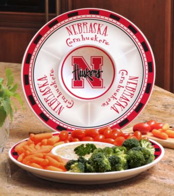 Memory Company Gameday NCAA University of Nebraksa Ceramic Chip and Dip Tray