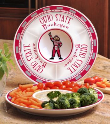Memory Company Gameday NCAA Ohio State Ceramic Chip and Dip Tray