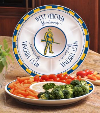 Memory Company Gameday NCAA West Virginia Univeristy Ceramic Chip and Dip Tray