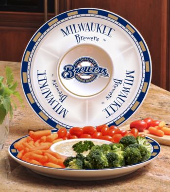 Memory Company Gameday MLB Milwaukee Brewers Ceramic Chip and Dip Tray