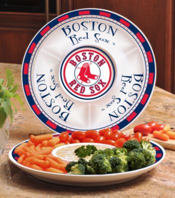 Memory Company Gameday MLB Boston Red Sox Ceramic Chip and Dip Tray