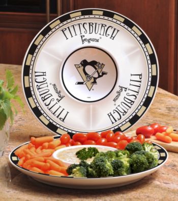Memory Company Gameday NHL Pittsburgh Penquins Ceramic Chip and Dip Tray