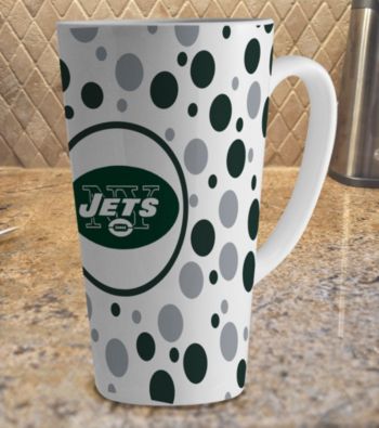 Memory Company Gameday NFL New York Jets 16-oz. Polka Dot Latte Mug