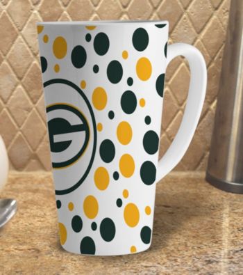 Memory Company Gameday NFL Green Bay Packers 16-oz. Polka Dot Latte Mug