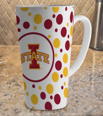 Memory Company Gameday NCAA Iowa State University 16-oz. Polka Dot Latte Mug