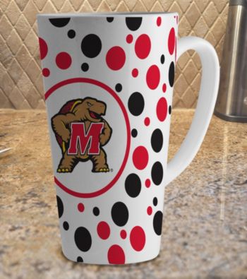Memory Company Gameday NCAA University of Maryland 16-oz. Polka Dot Latte Mug