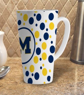Memory Company Gameday NCAA Univeristy of Michigan 16-oz. Polka Dot Latte Mug
