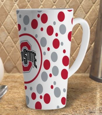 Memory Company Gameday NCAA Ohio State 16-oz. Polka Dot Latte Mug