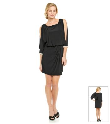 Marina Cold-Shoulder Blouson Dress