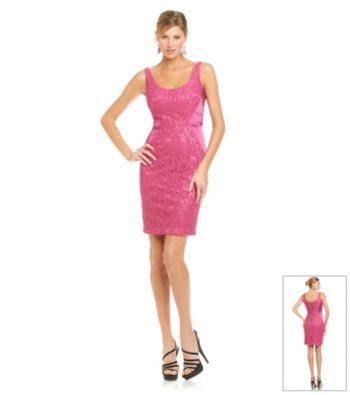 JAX® Lace And Satin Color Block Dress