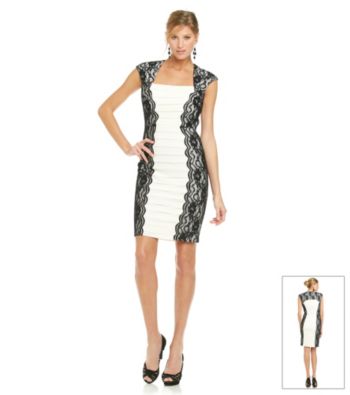 JAX® Lace With Contrast Banding Dress