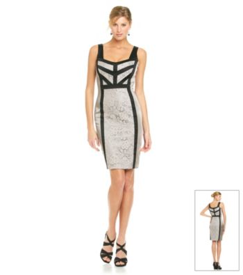 JAX® Satin Dress With Lace Inset