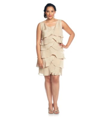 London Times® Plus Size Artichoke Shutter Dress