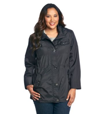 Relativity® Plus Size Patch Pocket Hidden Anorak Coat