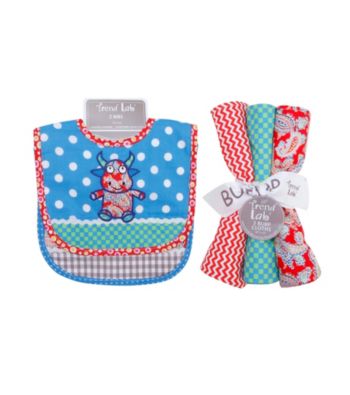 Trend Lab 2-pk Mommy's Little Monster Bib and Burp Cloth Set
