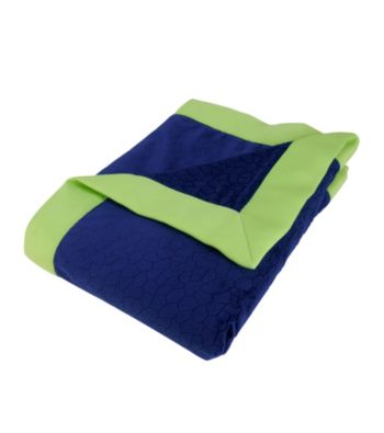 Trend Lab Navy Blue Framed Mosaic Burnout Velour Receiving Blanket
