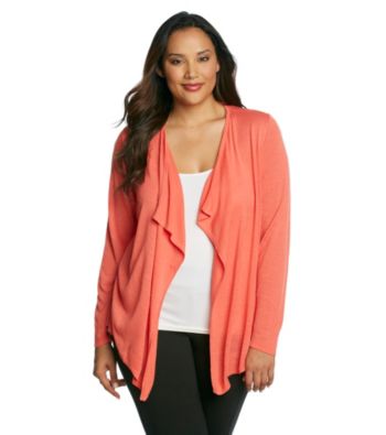 Calvin Klein Plus Size Woven-Back Cardigan