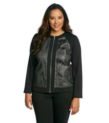 Calvin Klein Plus Size Zipper-Front Jacket