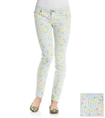 Fire® Juniors' Floral Stripe Skinny Jeans