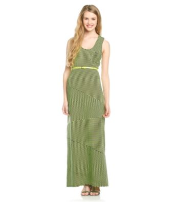 Sequin Hearts Juniors' Belted Stripe Maxi Dress Women's